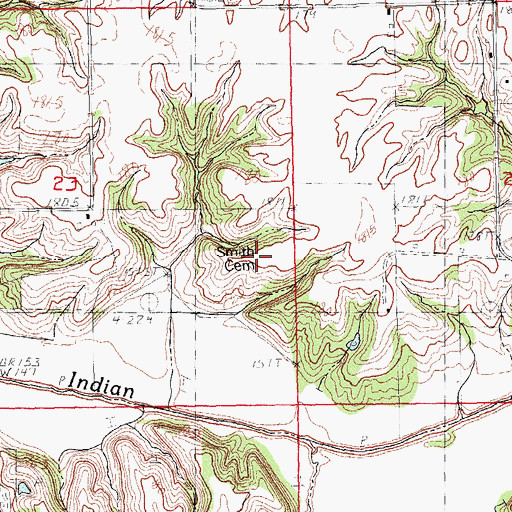 Topographic Map of Smith Cemetery, IL