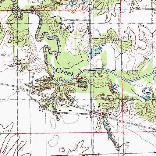 Topographic Map of Wood Cemetery, IL