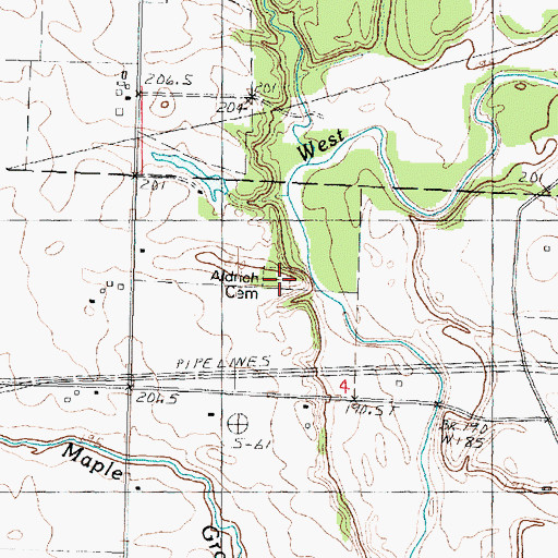 Topographic Map of Aldrich Family Cemetery, IL