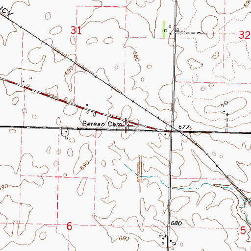 Topographic Map of Berean Church (historical), IL