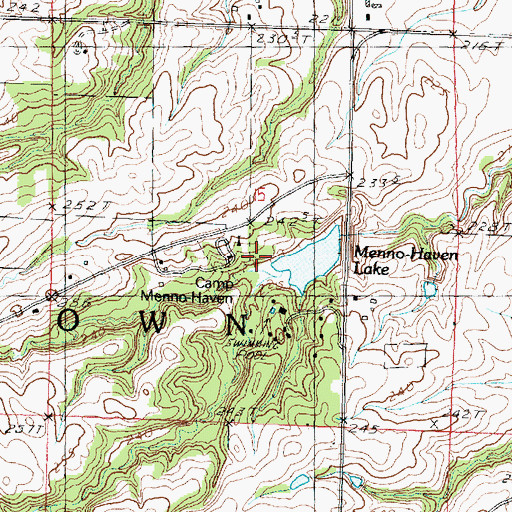 Topographic Map of Camp Menno-Haven, IL