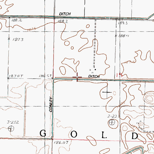 Topographic Map of Conley Ditch, IL
