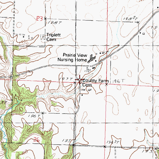 Topographic Map of County Home Cemetery, IL