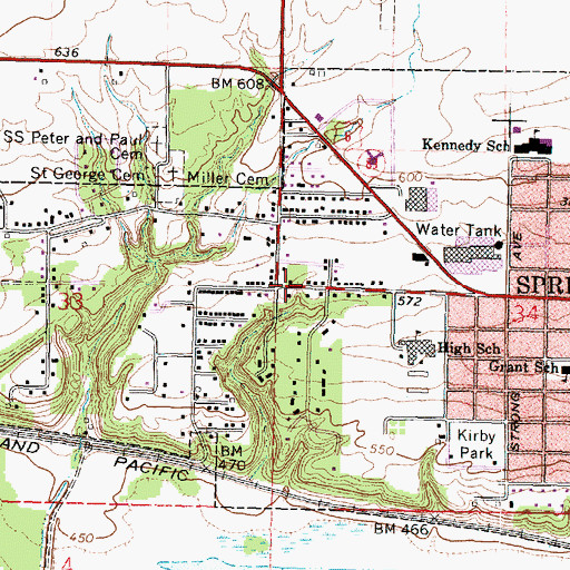 Topographic Map of Hicks Corners, IL
