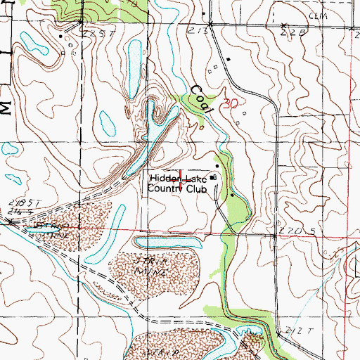Topographic Map of Hidden Lake Country Club, IL