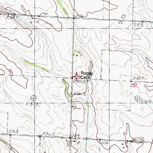 Topographic Map of Roggy Cemetery, IL