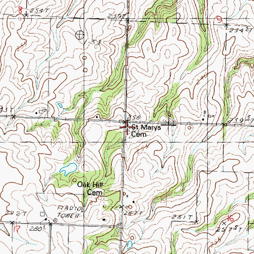 Topographic Map of Catholic Cemetery, IL