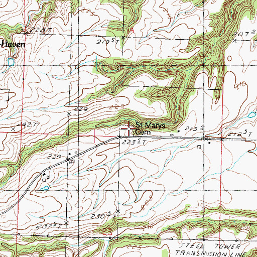 Topographic Map of Saint Marys Cemetery, IL