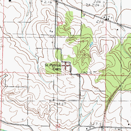 Topographic Map of Saint Patrick Cemetery, IL