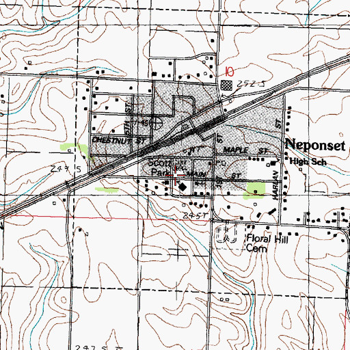 Topographic Map of Scott Park, IL
