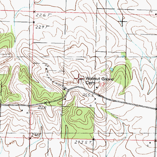 Topographic Map of Walnut Grove Cemetery, IL