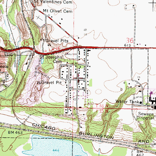 Topographic Map of Webster Park, IL