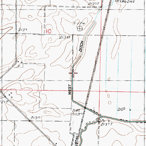 Topographic Map of West Ditch, IL