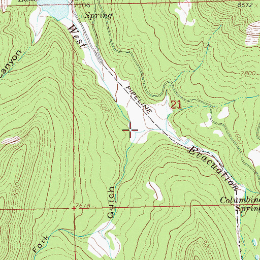 Topographic Map of Sawmill Gulch, CO
