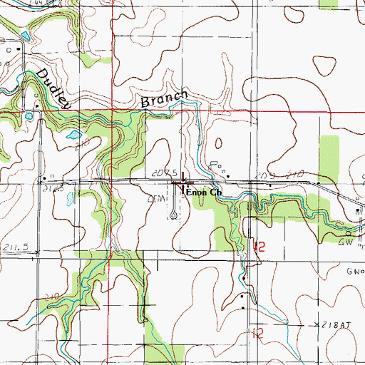 Topographic Map of Enon Baptist Church, IL