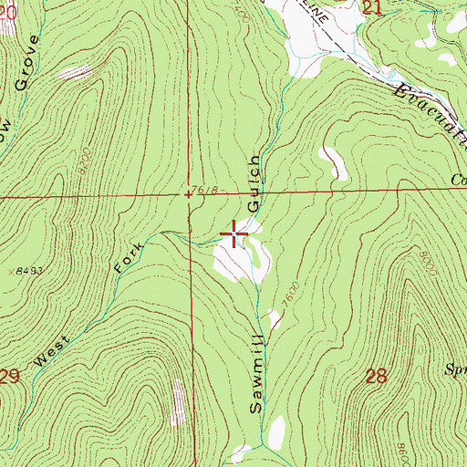 Topographic Map of West Fork Sawmill Gulch, CO