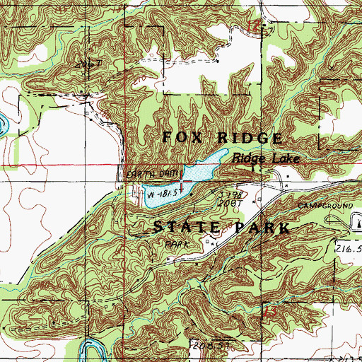 Topographic Map of Ridge Lake, IL