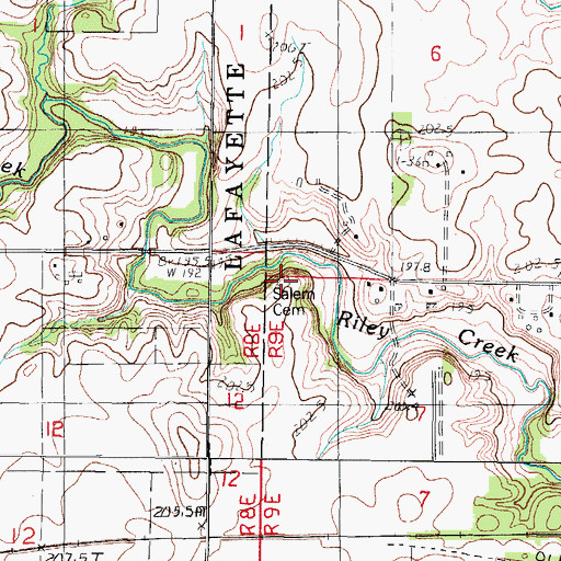 Topographic Map of Salem Cemetery, IL