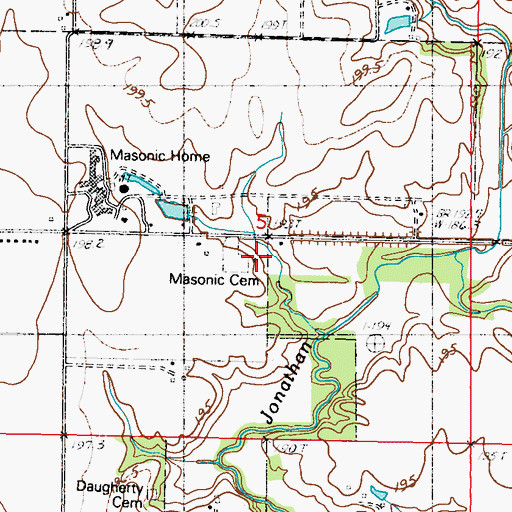 Topographic Map of Illinois Masonic Home Cemetery, IL