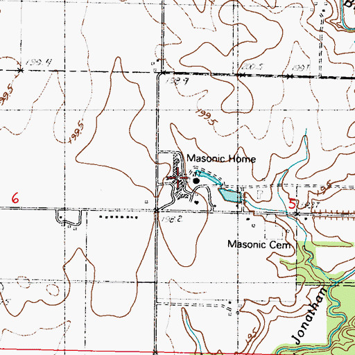Topographic Map of Illinois Masonic Home, IL