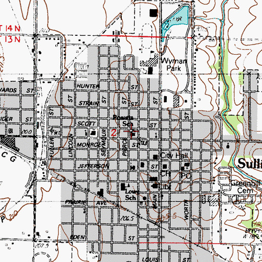 Topographic Map of Powers Elementary School, IL