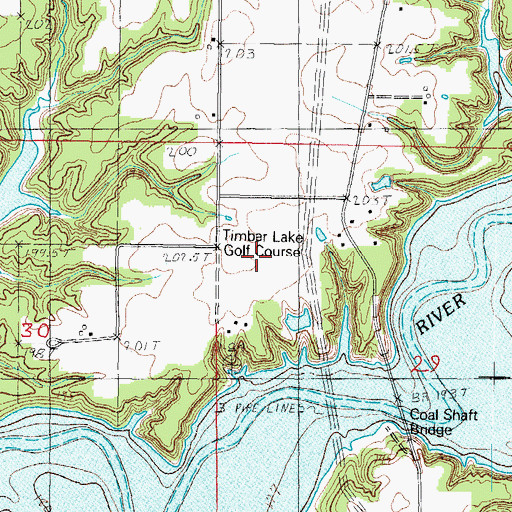 Topographic Map of Timber Lake Golf Course, IL