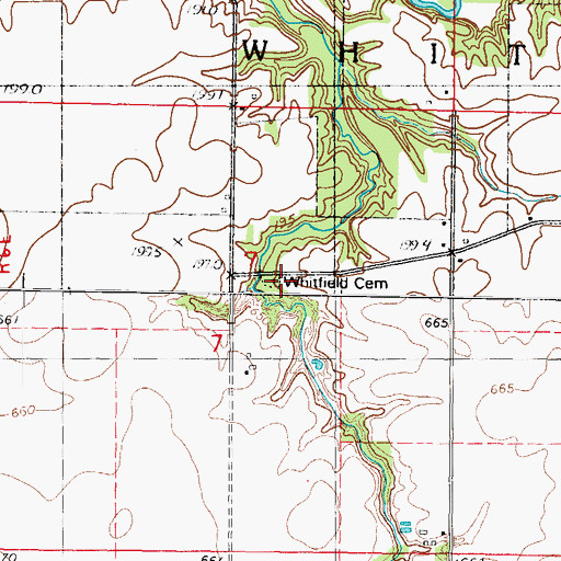 Topographic Map of Whitfield Cemetery, IL