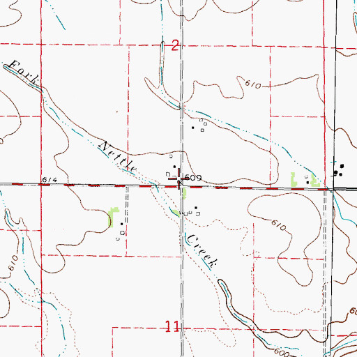 Topographic Map of Ness School (historical), IL