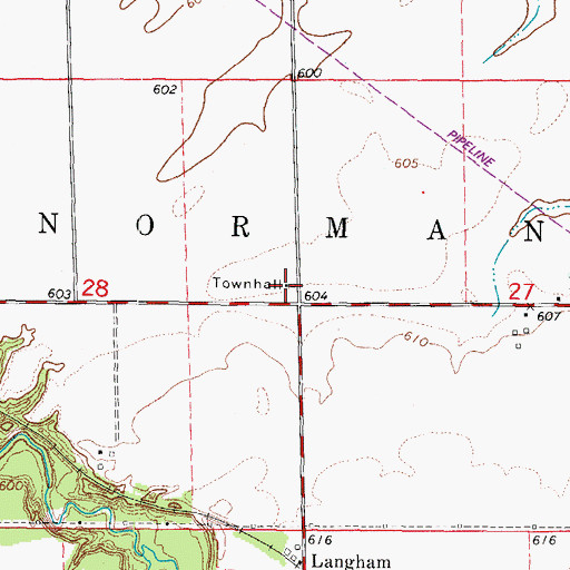 Topographic Map of Norman Town Hall, IL