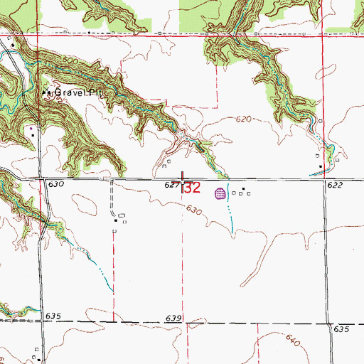 Topographic Map of Raymond School (historical), IL