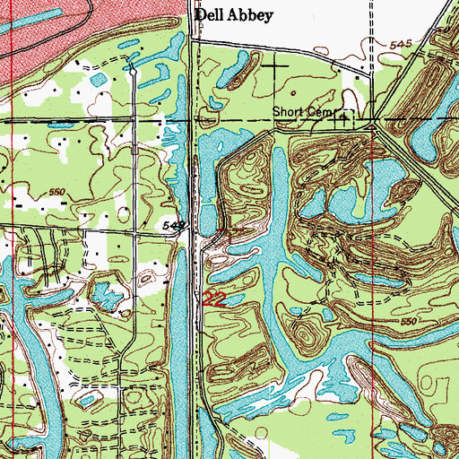 Topographic Map of Sand Ridge, IL