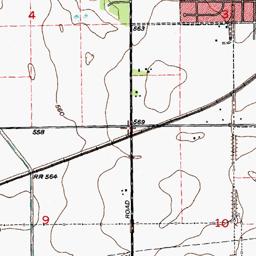 Topographic Map of Vinson School (historical), IL