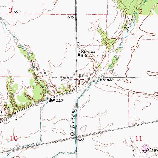 Topographic Map of Young School (historical), IL