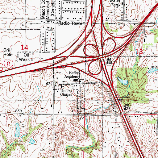 Topographic Map of Bethel Academy, IL