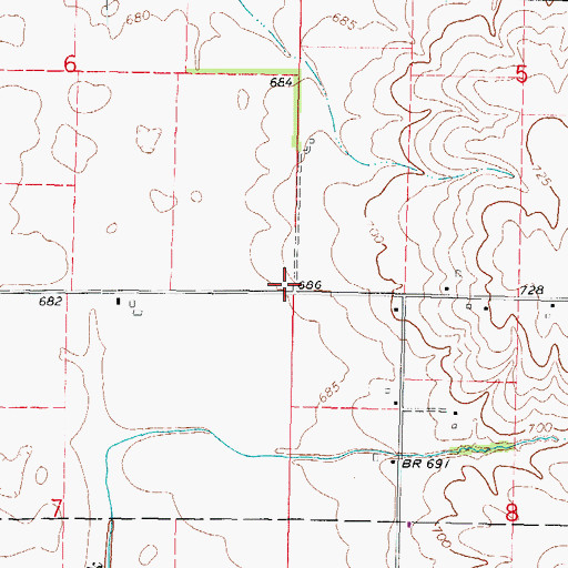 Topographic Map of Blue Door School (historical), IL