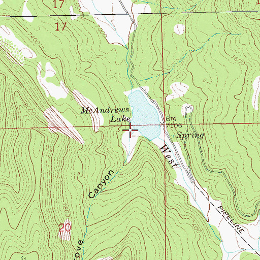 Topographic Map of Snow Grove Canyon, CO