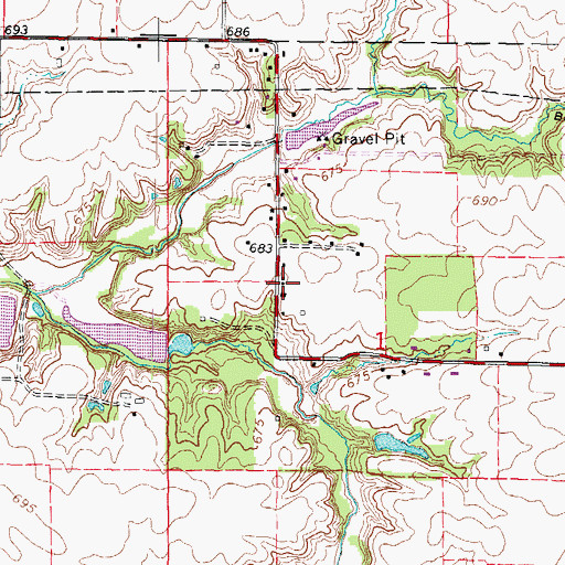 Topographic Map of Fort Daniel School (historical), IL