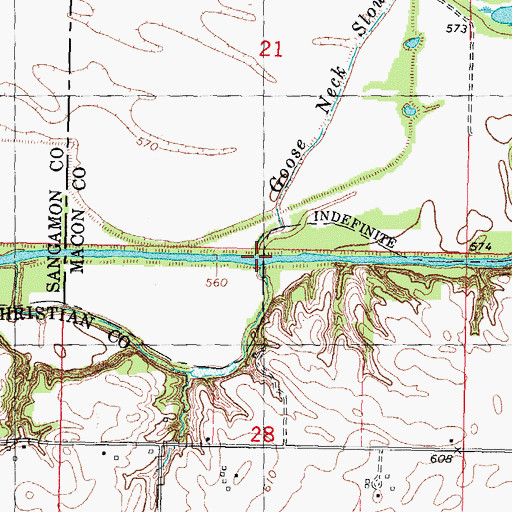 Topographic Map of Goose Neck Slough, IL