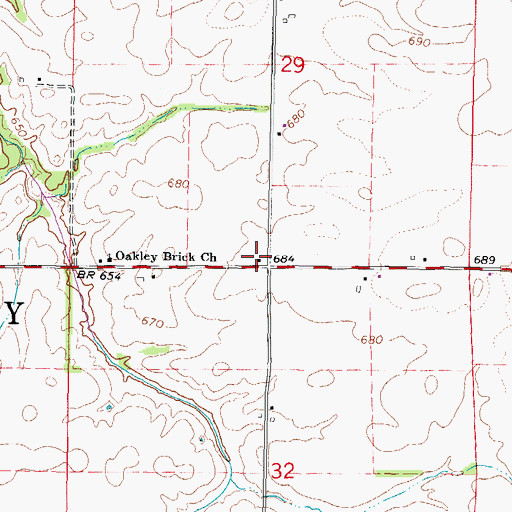 Topographic Map of Hess School (historical), IL