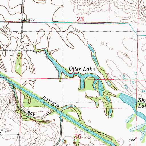 Topographic Map of Otter Lake, IL
