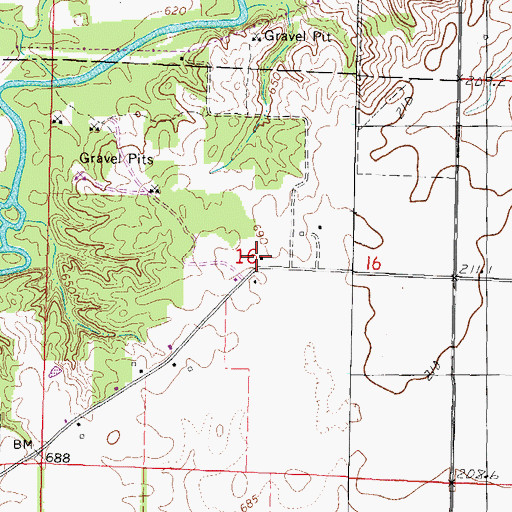 Topographic Map of Peck School (historical), IL