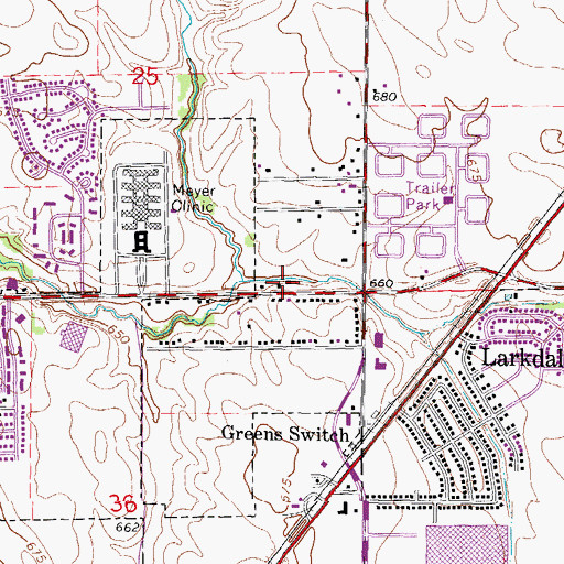 Topographic Map of Renshaw School (historical), IL