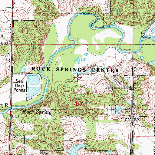 Topographic Map of Rock Springs Center, IL