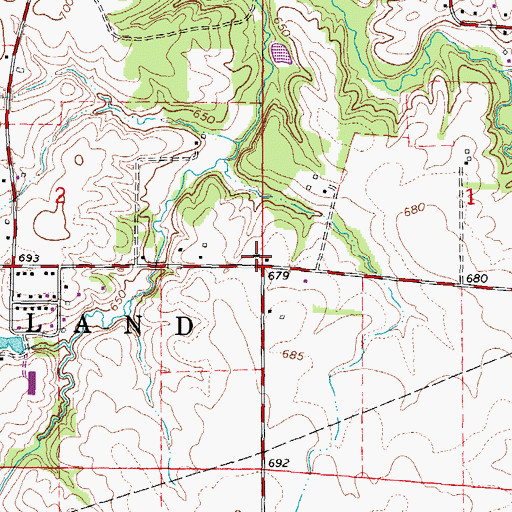 Topographic Map of Shady Grove School (historical), IL