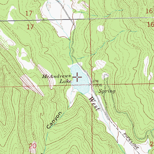 Topographic Map of McAndrews Lake, CO