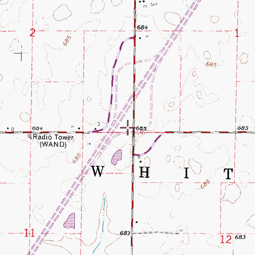 Topographic Map of Zion School (historical), IL