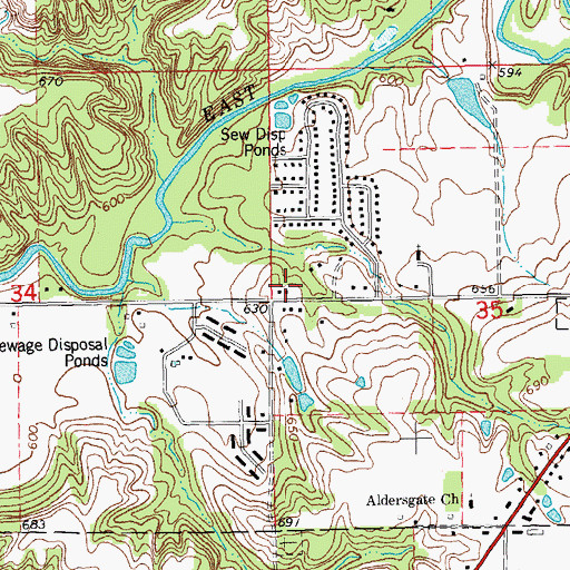 Topographic Map of Brickyard School (historical), IL