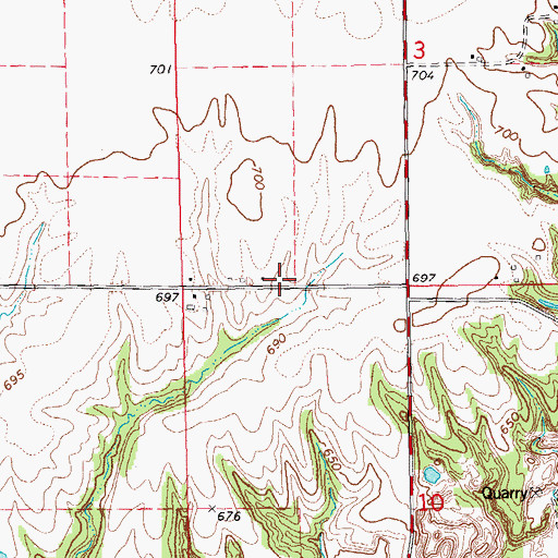 Topographic Map of Cherry Grove School (historical), IL