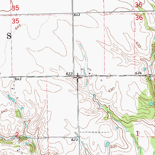 Topographic Map of Cottage Corner School (historical), IL