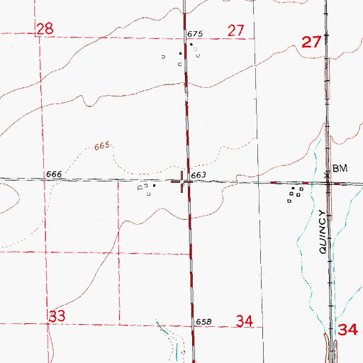 Topographic Map of Cottonwood School (historical), IL